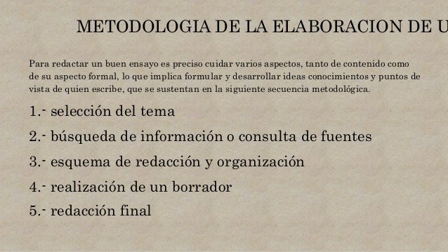 Elaboración de un Ensayo
