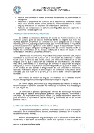 Proyecto innovación bilingüe 2013