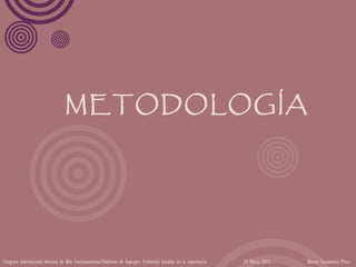 METODOLOGÍA




Congreso Internacional Autismo de Alto Funcionamiento/Síndrome de Asperger: Evidencias basadas en la experiencia   24 Marzo 2012   Blanca Santamaría Pérez
 
