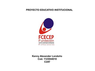 PROYECTO EDUCATIVO INSTITUCIONAL




    Kenny Alexander Londoño
        Cod. 1123044010
              C2AT
 