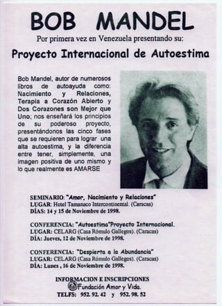 Proyecto int. autoestima Bob Mandel Caracas, Venezuela, 1998