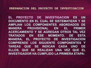 PROYECTO DE INVESTIGACION