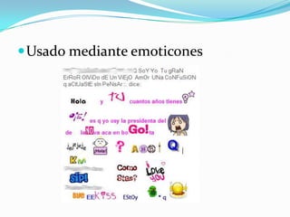 Usado mediante emoticones