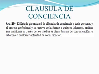 CLÁUSULA DE CONCIENCIA 