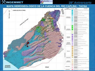 MAPA HIDROGEOLOGICO DE LA CUENCA DEL RIO CAPLINA - TACNA
 