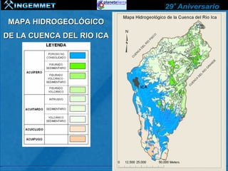 MAPA HIDROGEOLÓGICO
DE LA CUENCA DEL RIO ICA
 