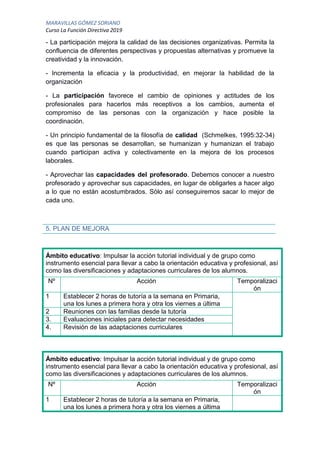 MARAVILLAS GÓMEZ SORIANO
Curso La Función Directiva 2019
- La participación mejora la calidad de las decisiones organizati...