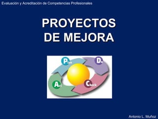 Evaluación y Acreditación de Competencias Profesionales

PROYECTOS
DE MEJORA

Antonio L. Muñoz

 