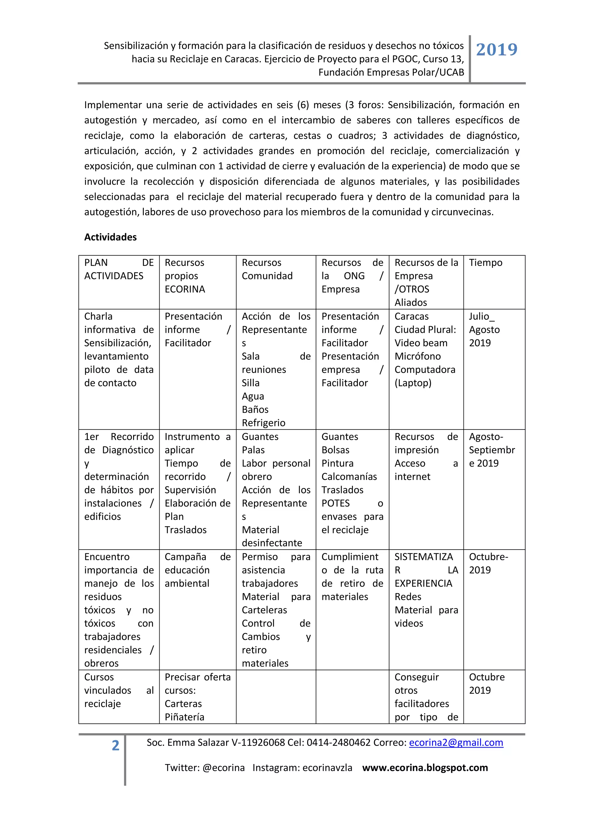 Proyecto para pgoc emma salazar 2019 sensibilizar para clasificar hacia ...