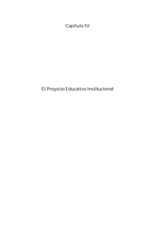 47
El Proyecto Educativo Institucional
Capítulo IV
 