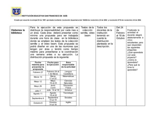 INSTITUCIÓN EDUCATIVA SAN FRANCISCO DE ASÍS
Creado por acuerdo municipal 03 de 1997, aprobada mediante resolución departam...