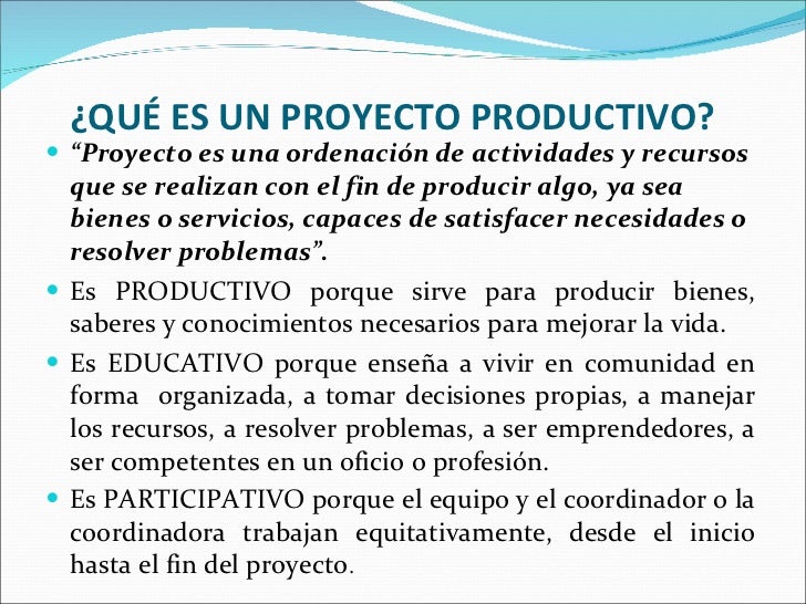 Proyecto productivo resumen