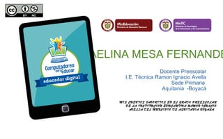 RAFAELINA MESA FERNANDEZ 
Docente Preescolar 
I.E. Técnica Ramon Ignacio Avella 
Sede Primaria 
Aquitania -Boyacá 
MIS CUENTOS FAVORITOS EN EL GRADO PREESCOLAR 
DE LA INSTITUCION EDUCARTIVA RAMON IGNACIO 
AVELLA DEL MUNCIPIO DE AQUITANIA BOYACA 
 