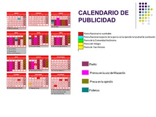 CALENDARIO DE
PUBLICIDAD
 