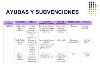 AYUDAS Y SUBVENCIONES
 