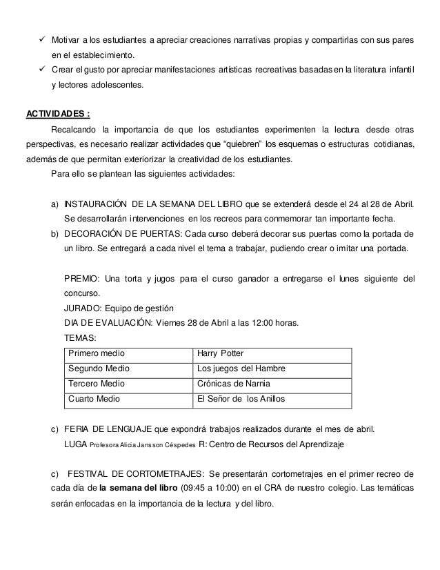 Proyecto Dia Del Libro 2017