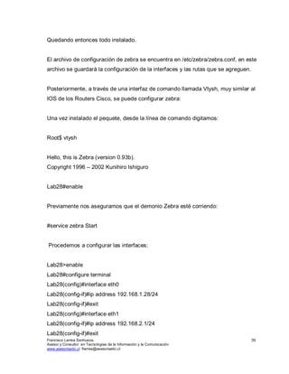 Zebra Router Proyecto Redes Informáticas | PDF