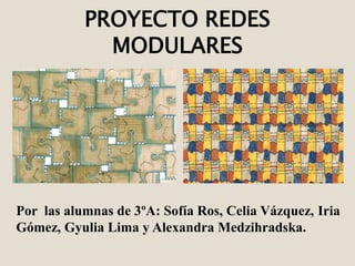 PROYECTO REDES
MODULARES
Por las alumnas de 3ºA: Sofía Ros, Celia Vázquez, Iria
Gómez, Gyulia Lima y Alexandra Medzihradska.
 
