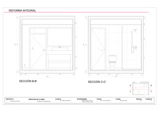 2,89
1,010,45
2,20
3,00
0,152,700,15
1,39
1,090,10
0,10
0,900,400,10 0,10
3,00
2,89
0,152,700,15
0,35 0,50
2.20
1,100,940,560,15
1,020,10 0,82 0,10
C C'
B B'
Sra. Blanca Figueras
REFORMA INTEGRAL C/ Baluard 57 (Barcelona)
PROYECTO CLIENTA INTERIORISMO FECHA PLANO
Pons Amades, Anna
6 de Junio del 2013
ESCALA
1:20 19
REFORMA INTEGRAL
 