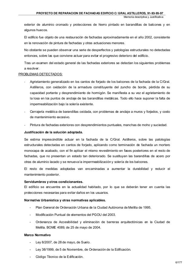 Proyecto rehabilitacion fachada edificio
