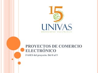 PROYECTOS DE COMERCIO ELECTRÓNICO FASES del proyecto. Del 0 al 5 