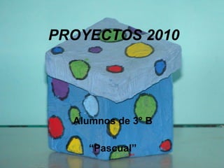 PROYECTOS 2010 Alumnos de 3° B “ Pascual” 