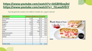 https://www.youtube.com/watch?v=AtG8H6nq3sI
https://www.youtube.com/watch?v=_fJLwedVEtY
Pye de granola casera con relleno frutado de yogurt natural