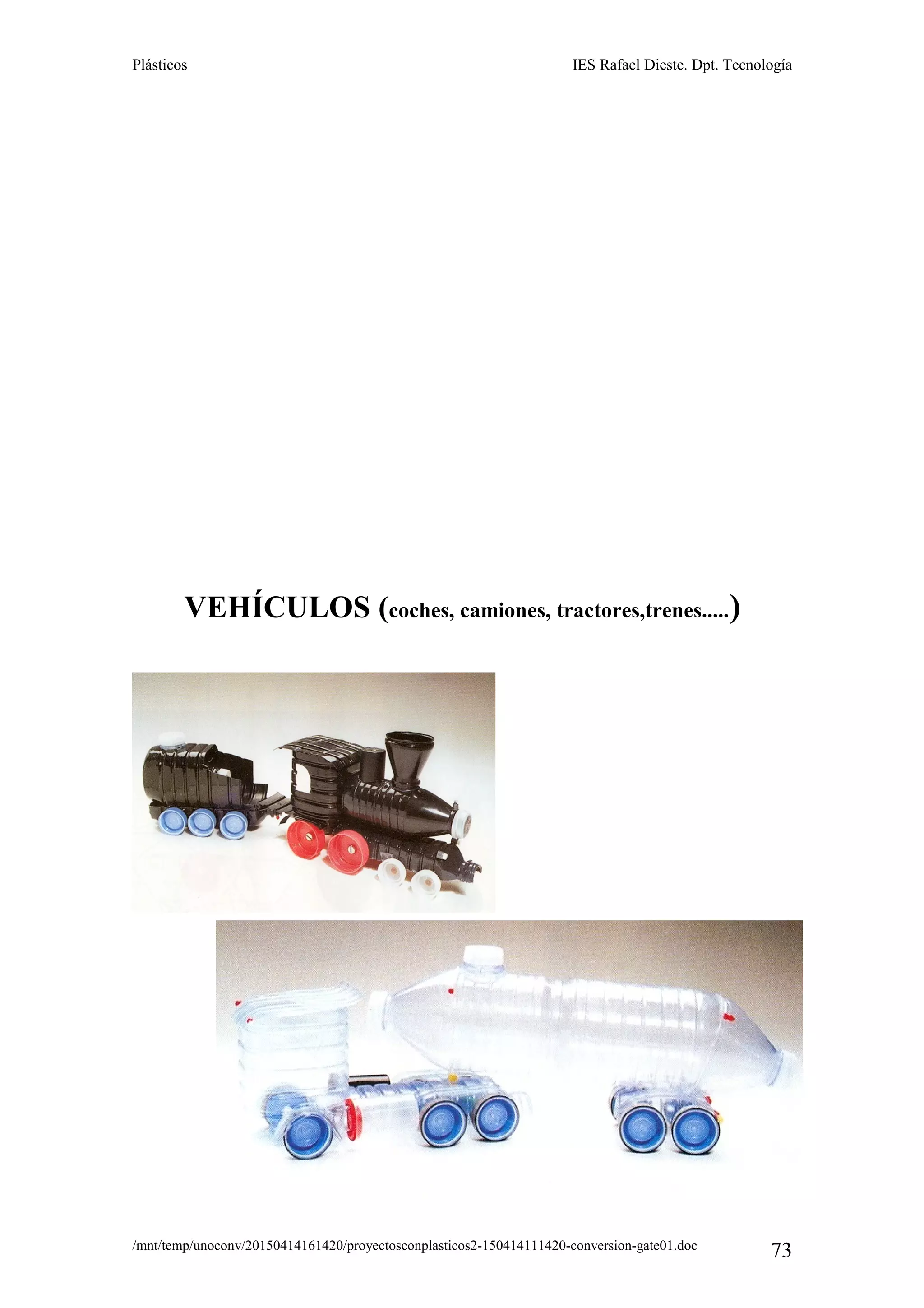 Plásticos IES Rafael Dieste. Dpt. Tecnología
VEHÍCULOS (coches, camiones, tractores,trenes.....)
/mnt/temp/unoconv/20150414161420/proyectosconplasticos2-150414111420-conversion-gate01.doc
73
 