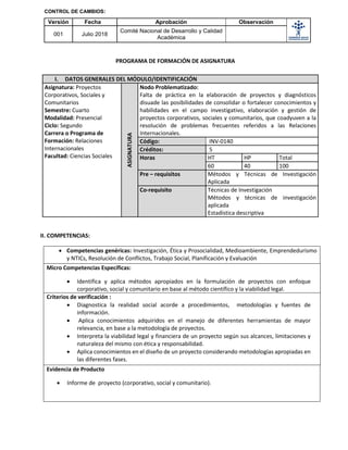Proyectos corporativos, sociales y comunitarios ok | PDF