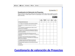 Cuestionario de valoración de Proyectos
 