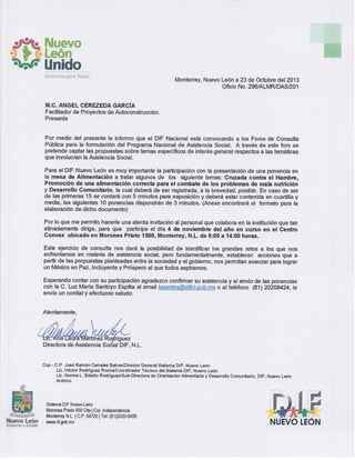Invitación a Ponencia sobre Desarrollo Comunitario DIF Nuevo León