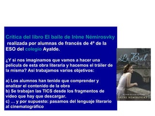 Comentamos cada 15 días una imagen

En el blog del aula, por turnos, los alumnos-as cuelgan un
cuadro, fotografía, vídeo, escultura, obra arquitectónica, cartel de
publicidad, …
Los alumnos-as participan haciendo comentarios. Previamente, si
es necesario, buscan información. Al final, entre todos-as, eligen
los 4 mejores comentarios diciendo el por qué de su elección.
 