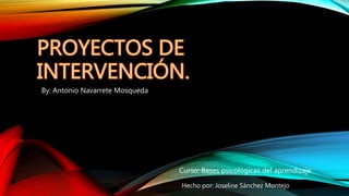 By: Antonio Navarrete Mosqueda
Hecho por: Joseline Sánchez Montejo
Curso: Bases psicológicas del aprendizaje.
 