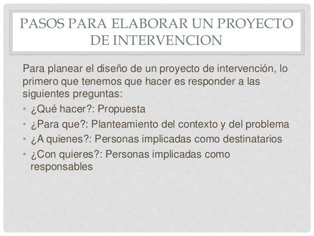 Ejemplo De Un Proyecto De Intervencion Educativa Ejemplo