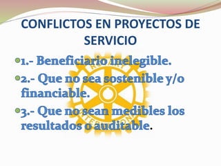 CONFLICTOS EN PROYECTOS DE
SERVICIO
.
 