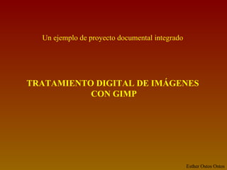 Un ejemplo de proyecto documental integrado TRATAMIENTO DIGITAL DE IMÁGENES  CON GIMP Esther Ostos Ostos 