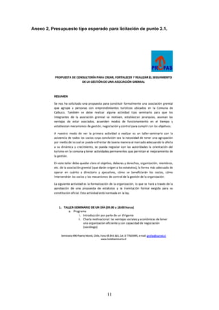 Anexo 2, Presupuesto tipo esperado para licitación de punto 2.1.




                                   11
 