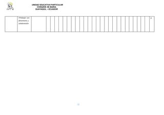 UNIDAD EDUCATIVA PARTICULAR
CORAZON DE MARIA
GUAYAQUIL – ECUADOR
12
•Trabajar con
dinamismo y
colaboración.
x
 