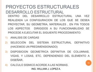 PROYECTOS ESTRUCTURALES - SISTEMAS ESTRUCTURALES | PPT