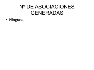 Nº DE ASOCIACIONES
           GENERADAS
• Ninguna.
 