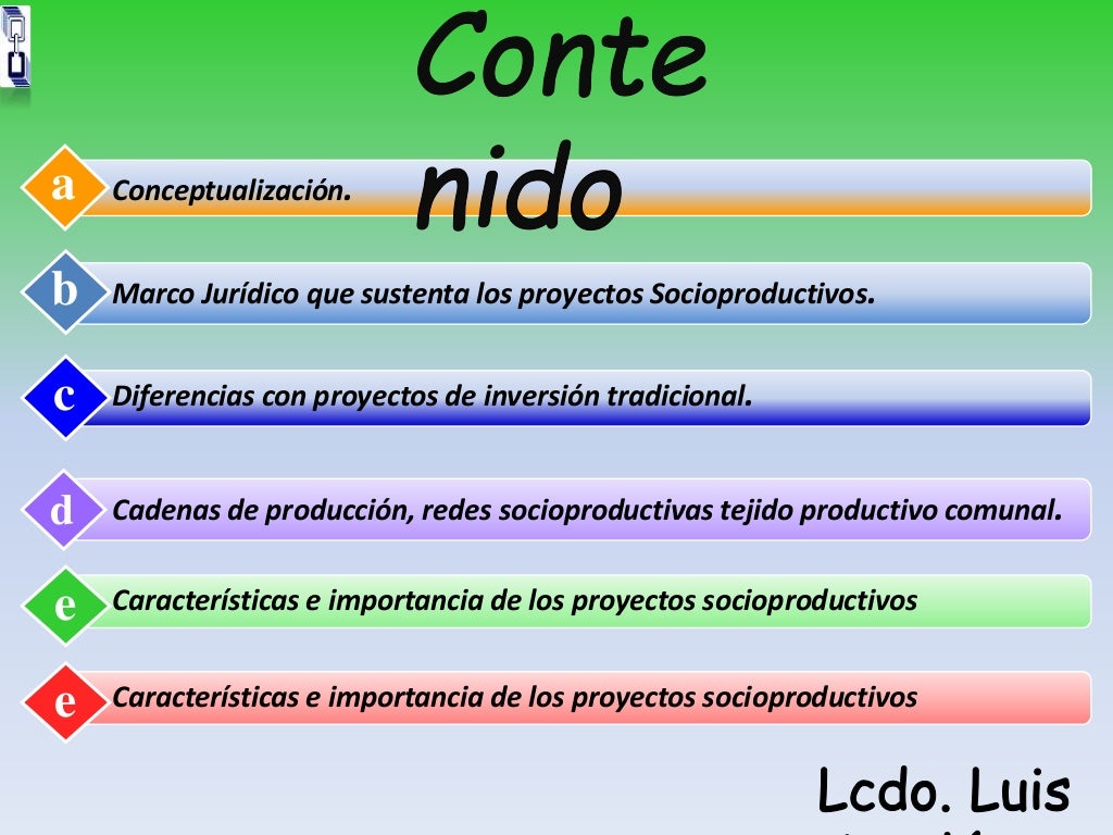 Proyecto socio productivo Proyecto socio productivo