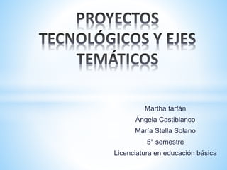 Martha farfán 
Ángela Castiblanco 
María Stella Solano 
5° semestre 
Licenciatura en educación básica 
 