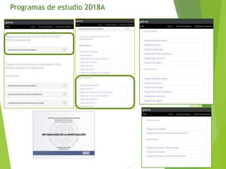 Programas de estudio 2018A
 