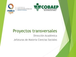 Proyectos transversales
Dirección Académica
Jefaturas de Materia Ciencias Sociales
 