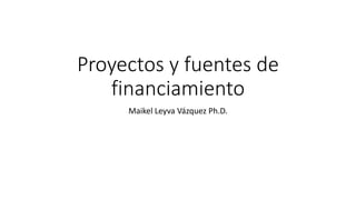 Proyectos y fuentes de
financiamiento
Maikel Leyva Vázquez Ph.D.
 