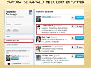 CAPTURA DE PANTALLA DE LA LISTA EN TWITTER

 