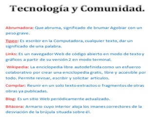 Proyecto tecnologia y comunidad