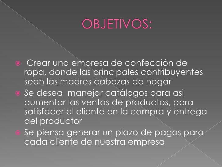 Objetivos De Una Empresa De Ropa