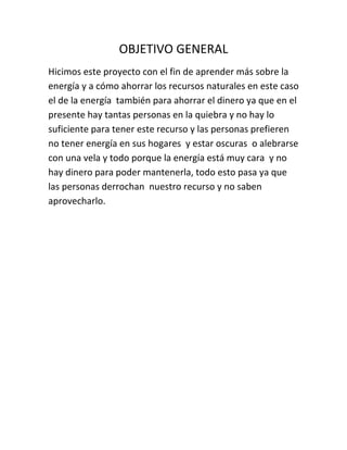 Semillero8: Ahorro de energía