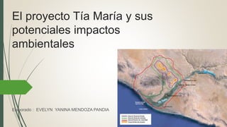 El proyecto Tía María y sus
potenciales impactos
ambientales
Elaborado : EVELYN YANINA MENDOZA PANDIA
 